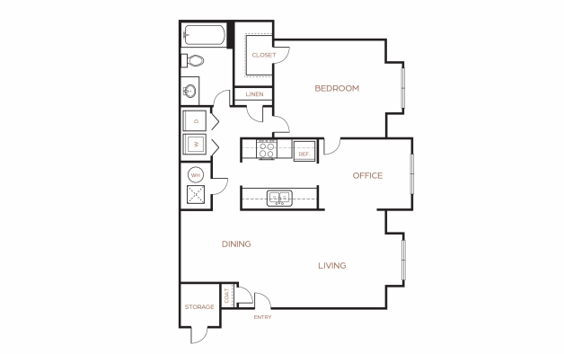 floor plan for a two bedroom apartment at The  Breck