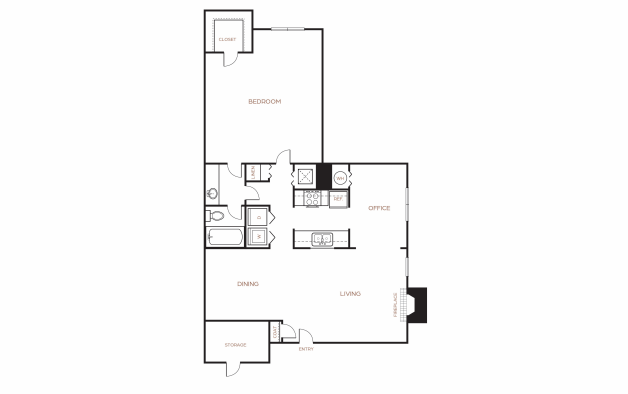 the floor plan for a two bedroom apartment at The  Breck